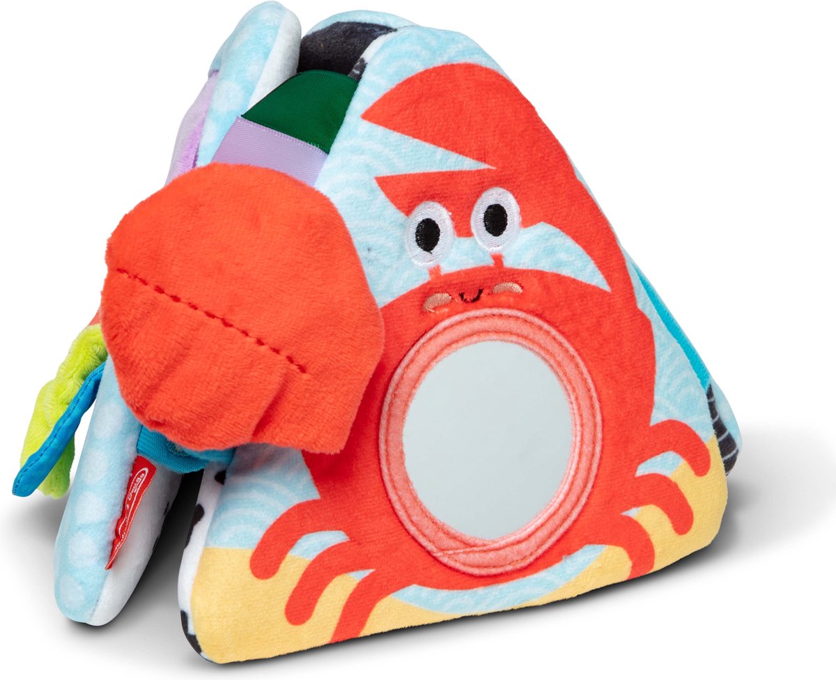 Melissa & Doug - Buiktijd driehoek babyspeelgoed met oceaanthema, zacht sensorisch speeltje met texturen, spiegel, vloerspeelgoed voor pasgeboren baby's tot 6 maanden