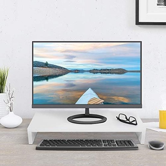 En.casa Monitorstandaard verhoger Marttila 60x22x11 cm wit