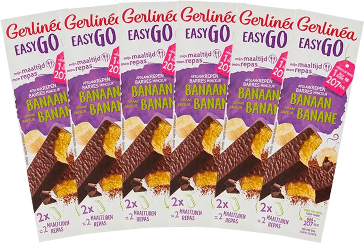 Gerlinéa | Reep Easy Go Banaan | Voordeelpakket | 6 x 116 gram