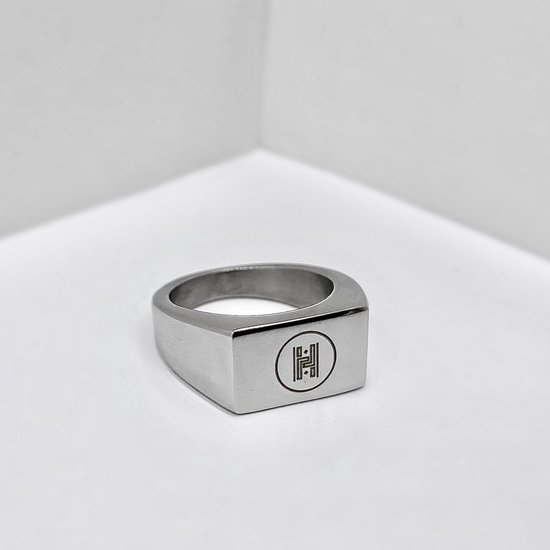 Het Hof van Sieraden - The Beginning - Zilverkleurige zegelring - Heren - Ringen - 21 mm