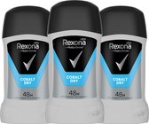 Rexona Men Motion Sense Cobalt Dry Deodorant - 3 x 50 ml - Deodorant Man Voordeelverpakking - Deo Stick Mannen