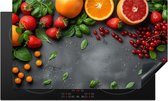 KitchenYeah® Inductie beschermer 90x52 cm - Fruit - Kleurrijk - Beton print - Kookplaataccessoires - Afdekplaat voor kookplaat - Inductiebeschermer - Inductiemat - Inductieplaat mat