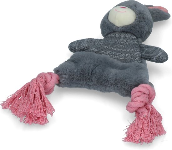 Bunny Puppy Crunchy Rope – Hondenknuffel – Kalmerend – Grijs – 20 x 24 x 6 cm