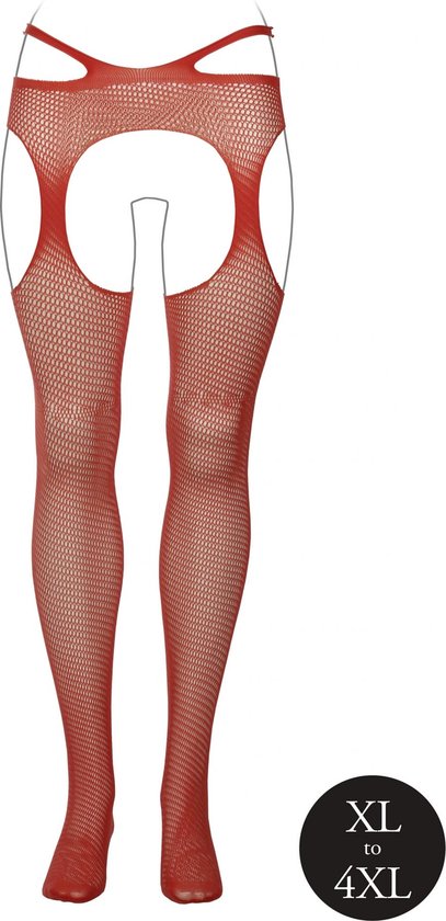 Collants Avec Porte-Jarretelles - Rouge