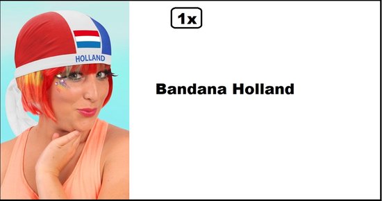 Bandana rood/wit/blauw - EK Nederland festival thema feest Holland thema feest party