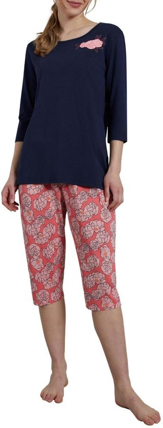 Götzburg Pyjama 3/4 broek - 425 Blue/Pink - maat 38 (38) - Dames Volwassenen - 100% katoen- 250149-4009-425-38