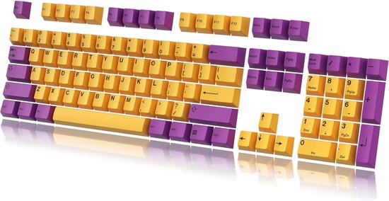HK Gaming aangepaste keycaps | Kleurstofsublimatie PBT Keycap-set voor mechanisch toetsenbord | 139 toetsen | Kersenprofiel | ANSI US-indeling | Compatibel met Cherry MX, Gateron, Kailh, Outemu | Mamba