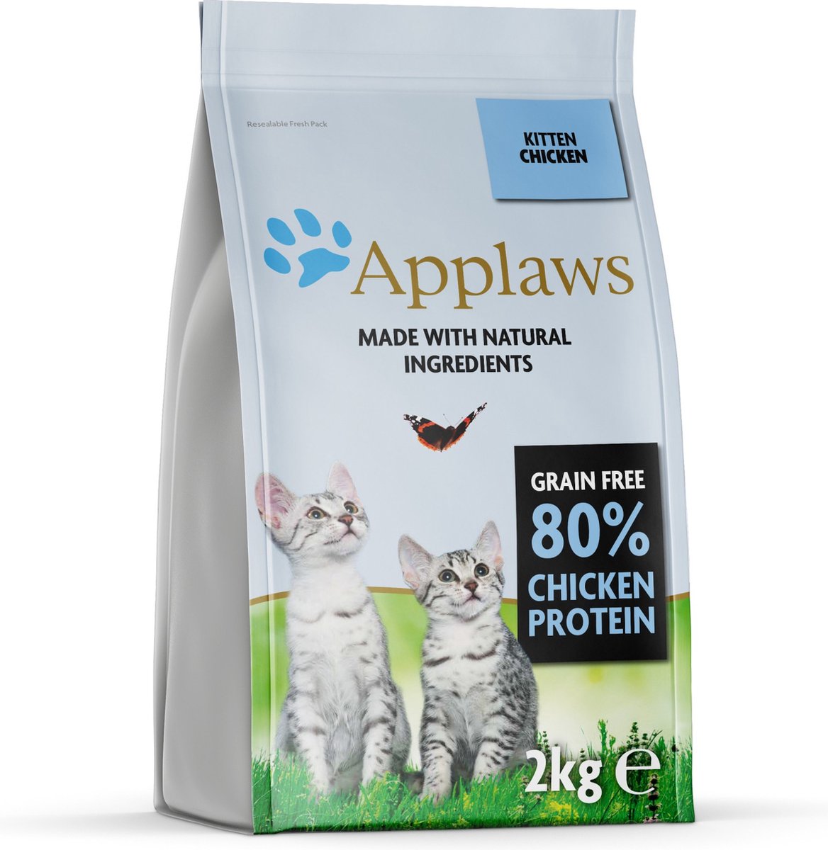 2kg Kitten + 6x70g Kitten Kippenborst Applaws Droog- en Natvoer Kattenvoer