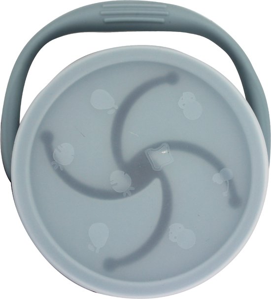Snack Cup (Poeder Blauw) - Siliconen - Inklapbaar - Met deksel - Baby - Vanaf 6 maanden van HyggeJoy — afbeelding 2