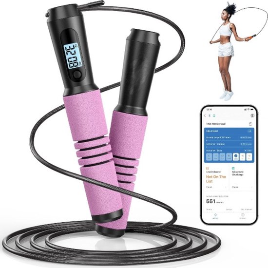 Slim springtouw met automatische telling en bluetooth-muziek, led