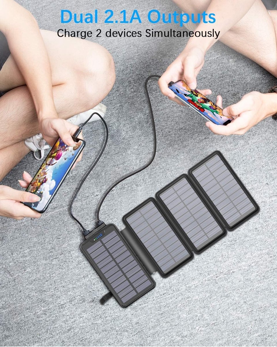 Homèlle Solar Powerbank 20.000mAh - Solar Charger - iPhone & Samsung