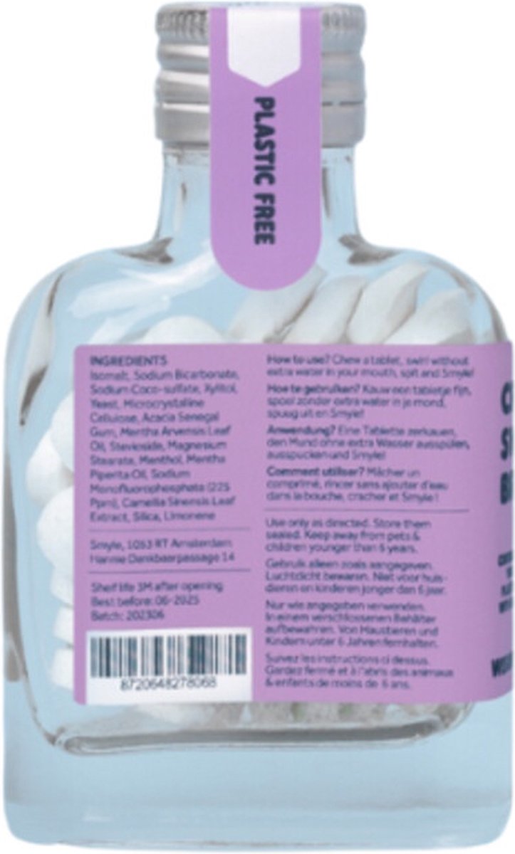 Smyle - Mondwater tabletten - +-50 stuks - Flesje - Startpakket — cadeau in Cadeau-ideeën - foto 3