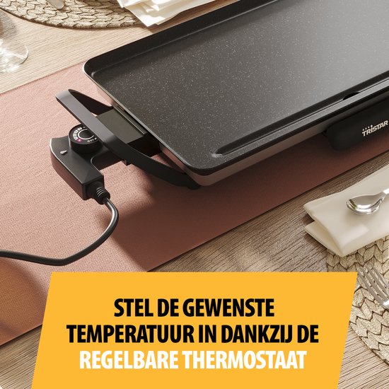 Tristar Bakplaat - BP-2667 - 2000W - Gourmet, Grillplaat M 46x26cm - 4-6 personen