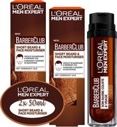 Duo pak- L’Oréal Paris Men Expert BarberClub Short Beard & Face Moisturiser - ( 2x 50ml) in een transparant geschenk tasje