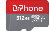 DrPhone MSI – XC U3 - 512GB Micro SD Kaart Opslag - Met SD Adapter - High Speed Klasse 10 - Premium Opslag