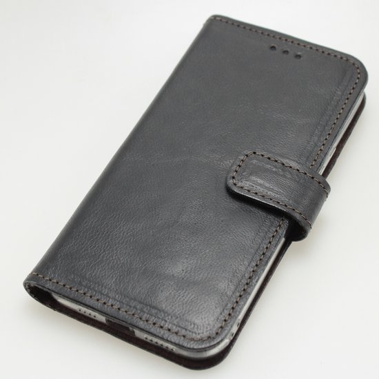 Made-NL Handgemakte Geschikt voor Apple iPhone 13 Pro Max book case zwart soepel leer hoesje