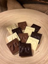 Chocolade cijfer 70 | Getal 70 chocola | Cadeau voor verjaardag of jubileum | Smaak Mix