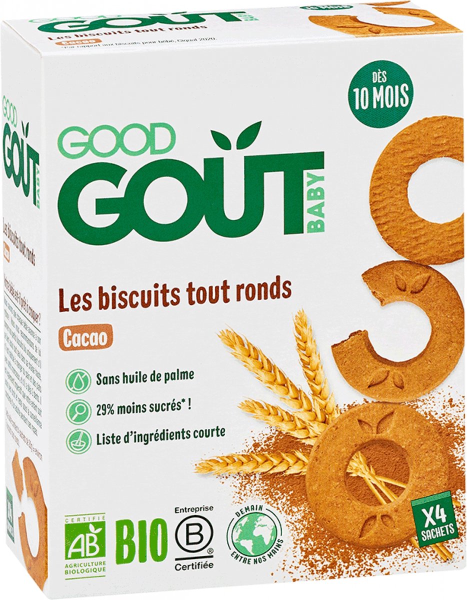 Goedkoopste Good Goût Zeer Ronde Cacaokoekjes Vanaf 10 Maanden Biologisch 20 Koekjes
