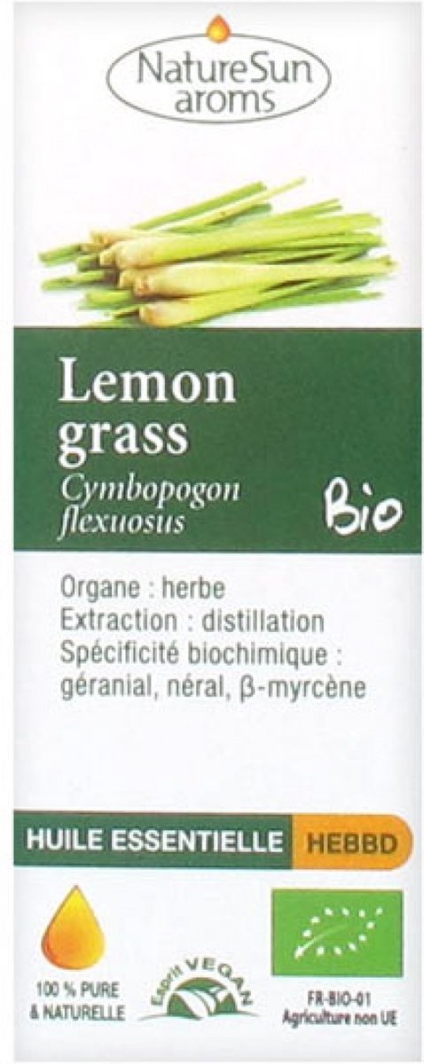 Goedkoopste NatureSun Aroms Citroengras Etherische Olie (Cymbopogon Flexuosus) Biologisch 10 ml