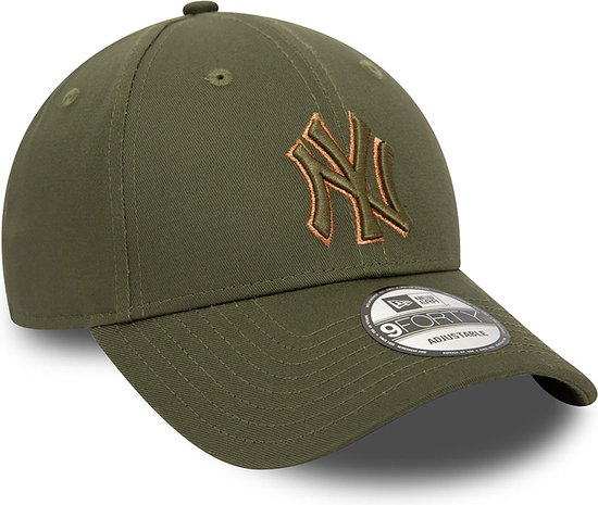 New Era - Casquette ajustable 9FORTY verte à contour métallique des Yankees de New York