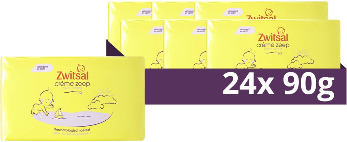 6x Zwitsal Crème Zeep Baby 4 x 90 gr