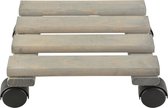 Esschert Design Plantentrolley - vierkant - 23 cm - tot 100 kg - hout - trolley voor kamerplanten
