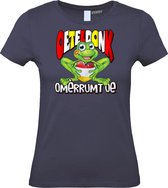 Dames t-shirt Oeteldonk Omèrrumt Oe | Carnavalskleding dames | Carnaval Kostuum | Foute Party | Navy Dames | maat XXL