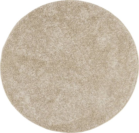 vidaXL-Vloerkleed-ISTAN-hoogpolig-glanzend-Ø-200-cm-beige