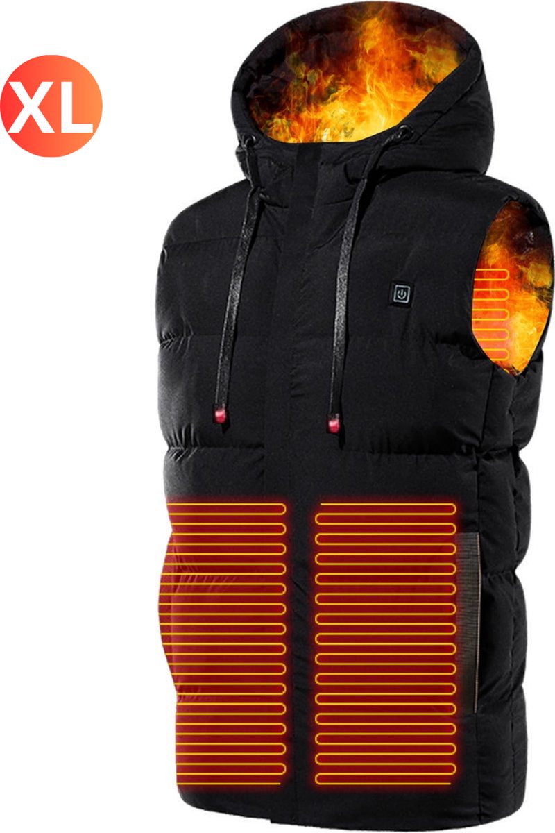 Nivard Verwarmde Bodywarmer Heated Vest Elektrische Bodywarmer Water Afstotend Comfortabel Oplaadbaar Zwart