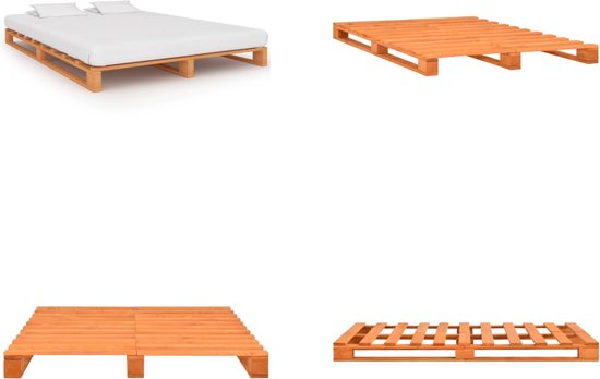 VidaXL Bedframe pallet massief grenenhout - Bed - Bedden - Bedframe