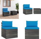 vidaXL 2-delige Loungeset met kussens pallet massief grenenhout - Loungeset - Loungesets - Tuinset - Tuinsets