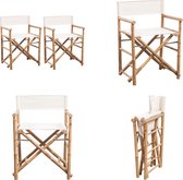 vidaXL Chaises de réalisateur 2 pcs Pliantes Bambou et toile - Chaise pliante - Chaises pliantes - Chaise pliable - Chaises pliables