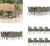 vidaXL 9-delige Tuinset met kussens poly rattan zwart en grijs - Tuinset - Tuinsets - Tuin Set - Tuinmeubelset