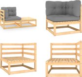 vidaXL 2-delige Loungeset met kussens massief grenenhout - Loungeset - Loungesets - Tuinset - Tuinsets