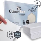 CleanBee® Wasstrips 192 Wasbeurten Oceaan - Wasmiddeldoekjes - Wasstrips Proefpakket - Wasmiddel - Wasvellen - Detergent Sheets - Eco Laundry Strips - Plasticvrij - Biologisch - Eco Wasstrips