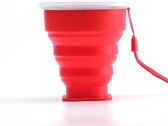 Go Go Gadget - "Tasse pliable en Siliconen avec #couvercle - Tasse de #voyage de camping 200 ml - Rouge"