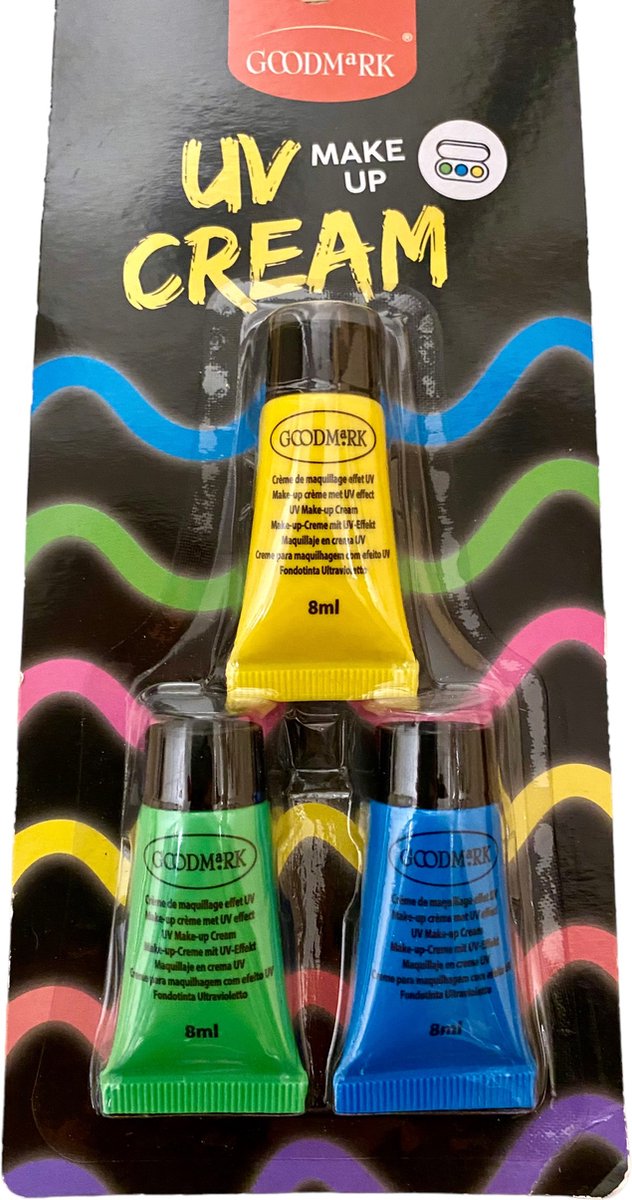 Goodmark - UV Make-up cream - 3x8ml - Glow in the dark - Cream - Make up - Schminck