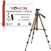 TronicXL Tripod voor bouwlasers 105cm statief 1/4 inch + adapter naar 5/8 inch – laserstatief - panoramisch hoofd - bouw laser statief