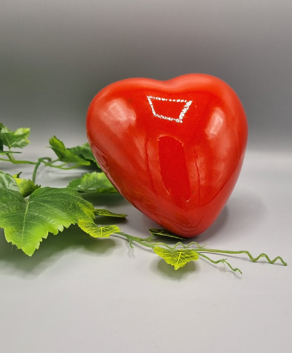 Urn - Keramiek - Hart - Rood - 800ml - 1 askamer - Hand-made