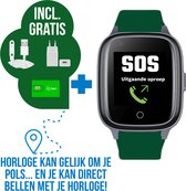 Wiesba WB34S - GPS Horloge Senior - Smartwatch voor Ouderen - Persoonlijke alarmen - alarm horloge ouderen - GPS Horloge Alzheimer - Valdetectie - Personenalarmering met SOS knop Alarmknop - Groen
