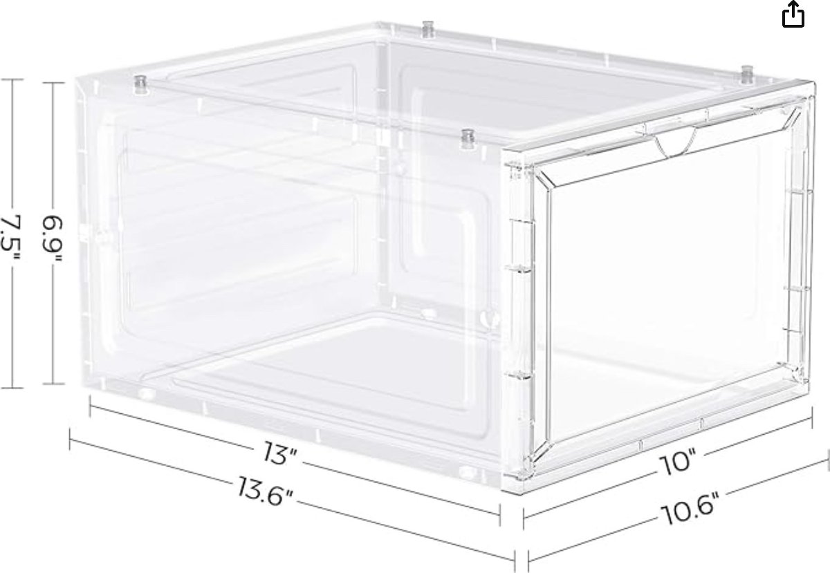 Boîtes à Chaussures Transparentes – Lot De 12, Empilables, Avec Couvercle, Range-Chaussures Jusqu’à Pointure 47