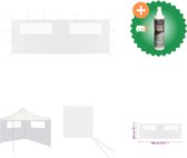 vidaXL Prieelzijwand met ramen 6x2 m wit Partytent Inclusief Reiniger