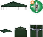 vidaXL Vervangend tentdoek prieel 310 g/m² 3x3 m groen Partytent Inclusief Reiniger