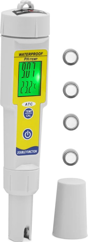Waterkwaliteitstester, Digitale voedsel pH-meter Watertemperatuur Zuurtemeter for fruit, kaas, vlees, brood, grond pH-meter 0,00~14,00 Waterkwaliteitstester, Digitale voedsel pH-meter Watertemperatuur Zuurtemeter for fruit, kaas, vlees, brood, grond pH-meter 0,00~14,00