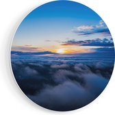 Artaza Forex Muurcirkel Zonsondergang In De Wolken - 50x50 cm - Klein - Wandcirkel - Rond Schilderij - Muurdecoratie Cirkel