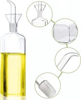 Bouteille Distributeur D'Huile En Verre Avec Bec Verseur - 17x7x19,5 Cm, 240g | Pour Huile D'Olive, Vinaigre, Sauce, Cuisine