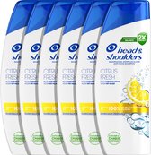 Head & Shoulders Citrus Fresh - Anti-Roos Shampoo - Voor Vet Haar - Dagelijks Gebruik - Voordeelverpakking 6 x 300 ml