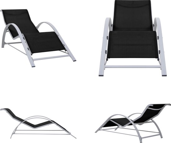 Ligbed - Slim - Zwart - Kunststof - Stapelbaar - Siesta - Garden
