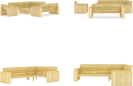 vidaXL 9-delige Loungeset groen geïmpregneerd grenenhout - Pallet Loungeset - Pallet
