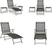 vidaXL 3-delige Loungeset textileen en aluminium zilverkleurig - Loungeset - Loungesets - Lounge Set - Lounge Sets